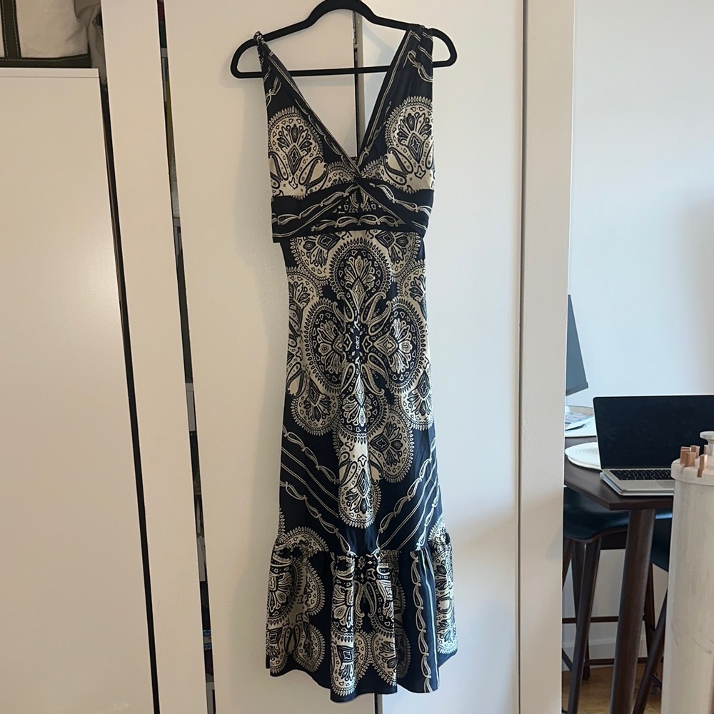 Sandro Blue and Ivory Maxi Dress